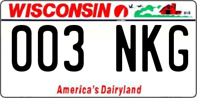 WI license plate 003NKG