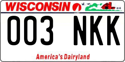WI license plate 003NKK