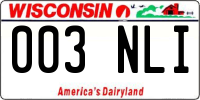 WI license plate 003NLI