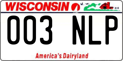 WI license plate 003NLP