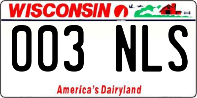 WI license plate 003NLS