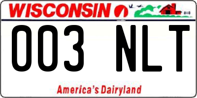 WI license plate 003NLT