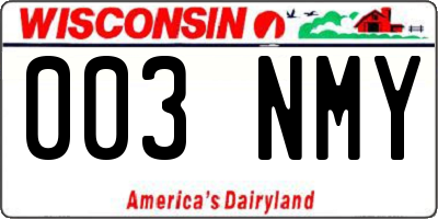 WI license plate 003NMY