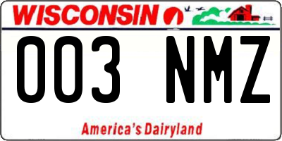 WI license plate 003NMZ