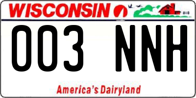 WI license plate 003NNH