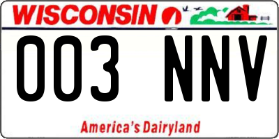 WI license plate 003NNV