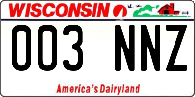 WI license plate 003NNZ