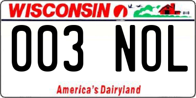 WI license plate 003NOL