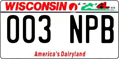 WI license plate 003NPB