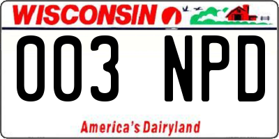 WI license plate 003NPD