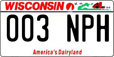 WI license plate 003NPH