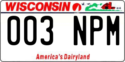 WI license plate 003NPM