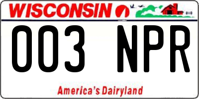 WI license plate 003NPR