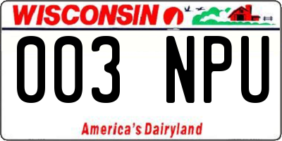 WI license plate 003NPU