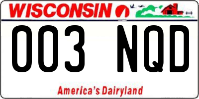 WI license plate 003NQD