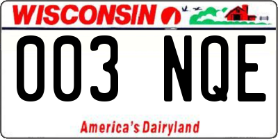 WI license plate 003NQE