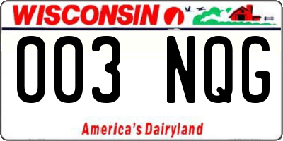 WI license plate 003NQG