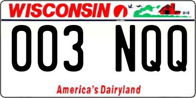 WI license plate 003NQQ