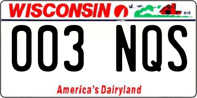 WI license plate 003NQS