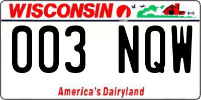 WI license plate 003NQW
