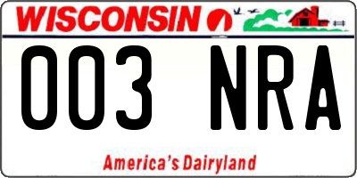 WI license plate 003NRA