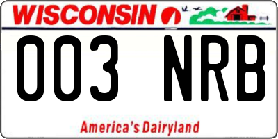 WI license plate 003NRB