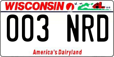 WI license plate 003NRD