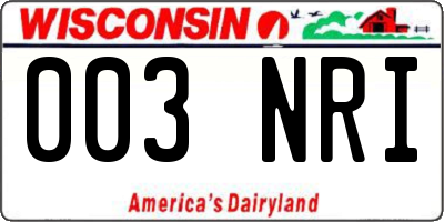WI license plate 003NRI
