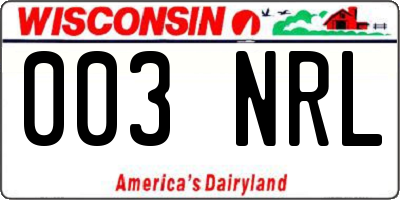 WI license plate 003NRL