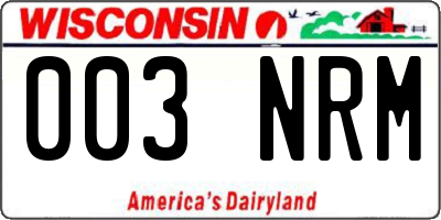 WI license plate 003NRM