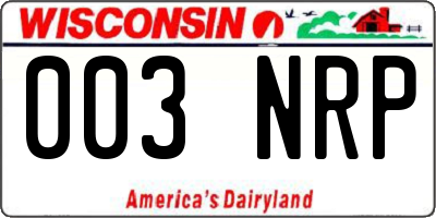 WI license plate 003NRP