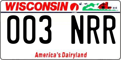 WI license plate 003NRR