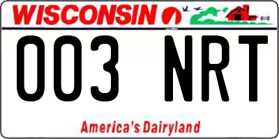 WI license plate 003NRT