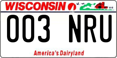 WI license plate 003NRU