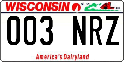 WI license plate 003NRZ