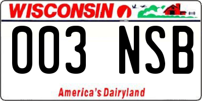 WI license plate 003NSB