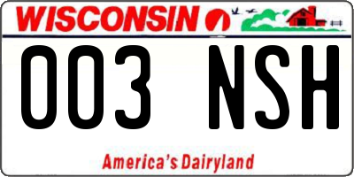 WI license plate 003NSH