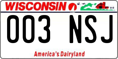 WI license plate 003NSJ