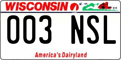 WI license plate 003NSL