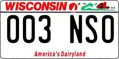 WI license plate 003NSO