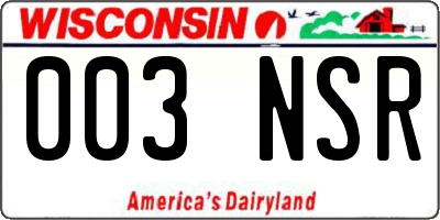 WI license plate 003NSR