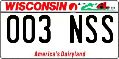 WI license plate 003NSS