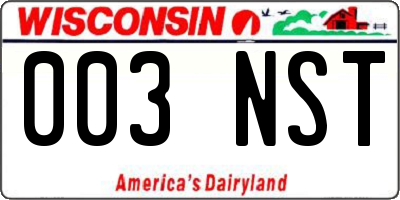 WI license plate 003NST
