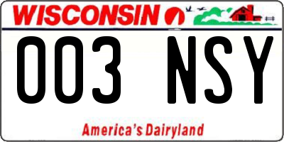 WI license plate 003NSY
