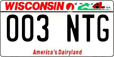 WI license plate 003NTG