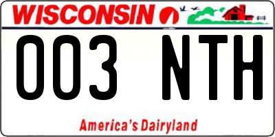 WI license plate 003NTH