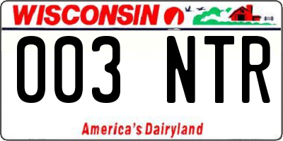 WI license plate 003NTR