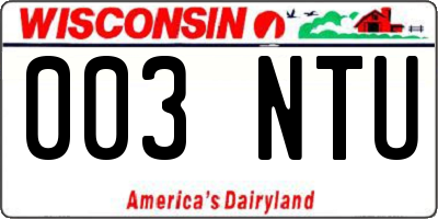 WI license plate 003NTU