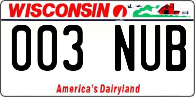 WI license plate 003NUB