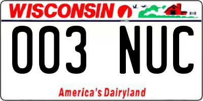WI license plate 003NUC